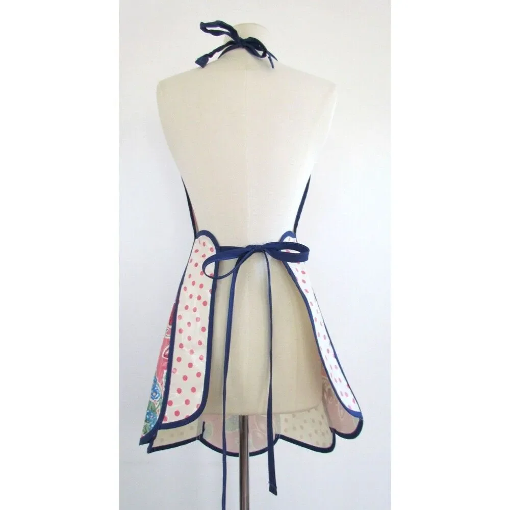Retro Oilcloth Apron Strawberry Polka Dot Motif Limited Edition Print Excellent